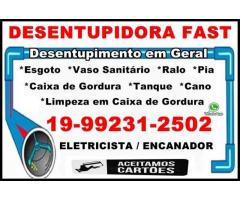 992312502 Desentupidora e Eletricista na Vila Costa e Silva em Campinas