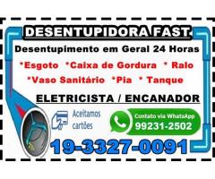 Desentupidora,Eletricista,Encanador 992312502 no Jardim Miranda em Campinas