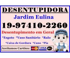 Desentupidora 19-97410-2260 no Jardim Eulina em Campinas, Desentupimento de esgoto