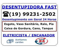 19-992312502 Desentupidora no Jardim Santa Lucia em Campinas