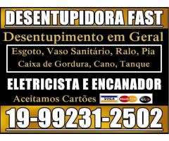 Desentupidora no Jardim Pacaembu em Campinas 19-992312502