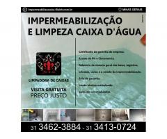 Impermeabilização e limpeza de caixa de água em BH