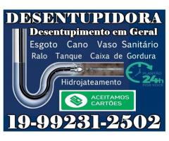 Desentupidora 19-992312502 no Parque Via Norte em Campinas, Desentupimento de Cano