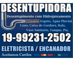 Desentupidora em Campinas 19-992312502 Desentupidora Campinas