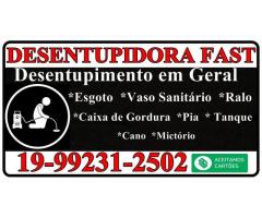 Desentupidora em Parque São Martinho em Campinas 19-992312502 Desentupimento de Ralo