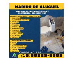 Marido de Aluguel, Encanador, Desentupidor 98229-6909 na Vila Real em Hortolândia