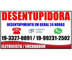 Desentupidora em Campinas 19-992312502 Desentupidora Parque Imperador em Campinas