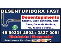 Desentupidora Jardim Santa Clara em Campinas 19-992312502 Desentupidor de Cano