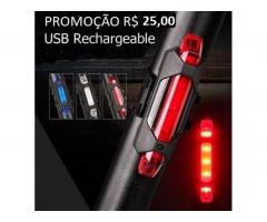 Lanterna Traseira para Bike  sinalização Recarregavel USB