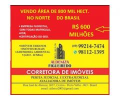 Vendo area com 800 mil hectares-  Brasil