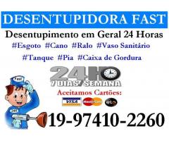 Desentupidora 97410-2260 em Vila Boa Vista em Campinas, Desentope de Ralo