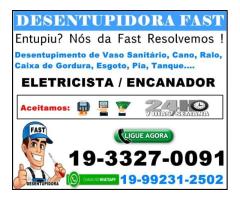 Desentupidora e Encanador em Jardim Guarani em Campinas 19-99231-2502