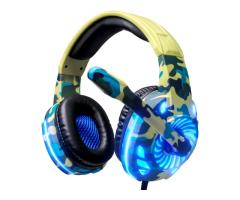 Fone Headset Gamer 7.1 Camuflado Microfone Controle P2 USB LED - ( 73% OFF )