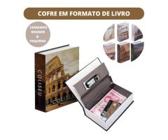 Cofre Camuflado Com Chave Formato Livro Porta Jóias e Dinheiro