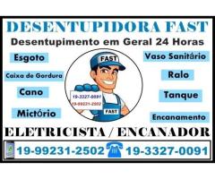 Desentupidora no Vila Padre Anchieta em Campinas 19-99231-2502 Desentupidora Campinas Fast.