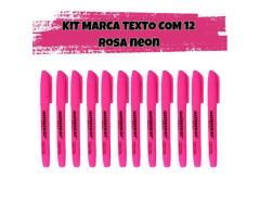 Kit 12 canetas Marca Texto Rosa Neon Marcador de Texto Masterprint